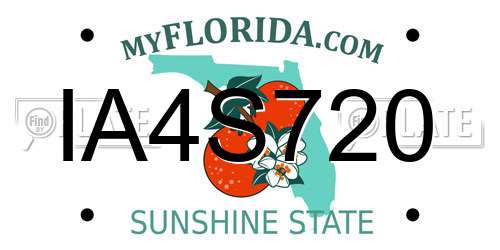 IA4S720 Florida License Plate