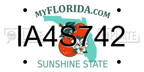 IA4S742 Florida License Plate