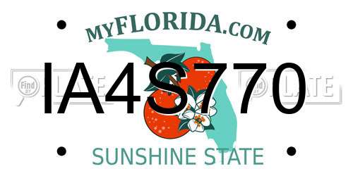 IA4S770 Florida License Plate