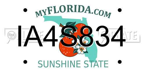 IA4S834 Florida License Plate