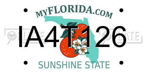 IA4T126 Florida License Plate