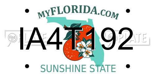 IA4T192 Florida License Plate