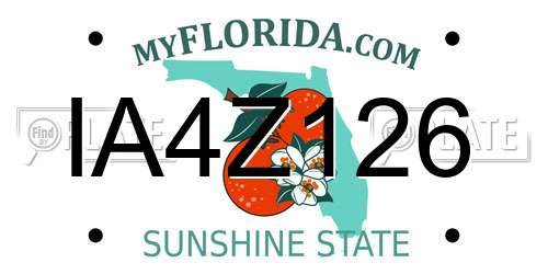 IA4Z126 Florida License Plate