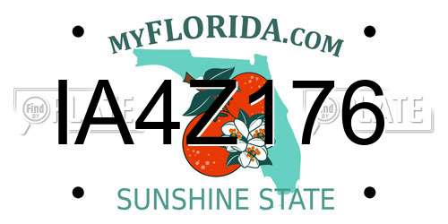 IA4Z176 Florida License Plate