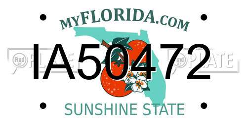 IA50472 Florida License Plate