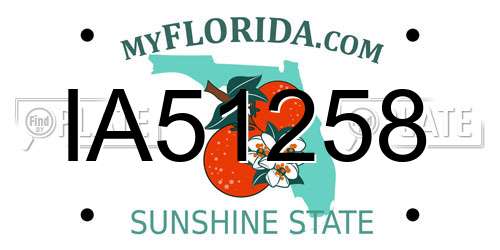IA51258 Florida License Plate