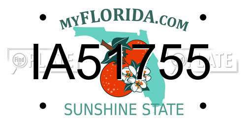 IA51755 Florida License Plate