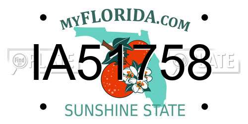 IA51758 Florida License Plate