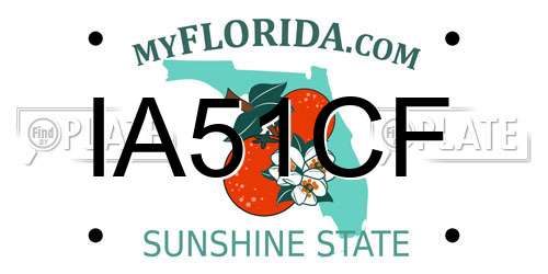 IA51CF Florida License Plate