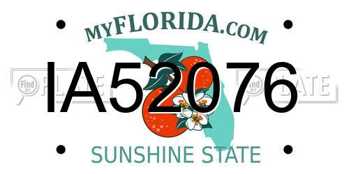 IA52076 Florida License Plate