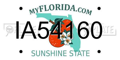 IA54160 Florida License Plate