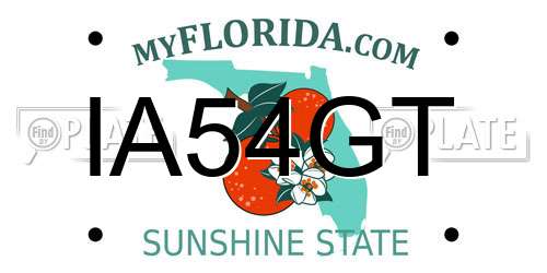 IA54GT Florida License Plate