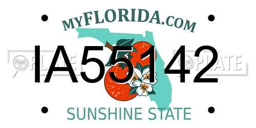 IA55142 Florida License Plate