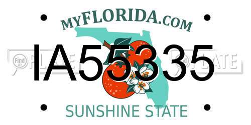 IA55335 Florida License Plate