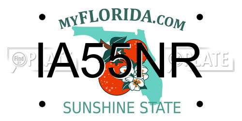 IA55NR Florida License Plate