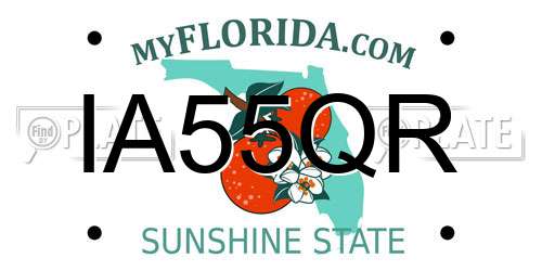 IA55QR Florida License Plate
