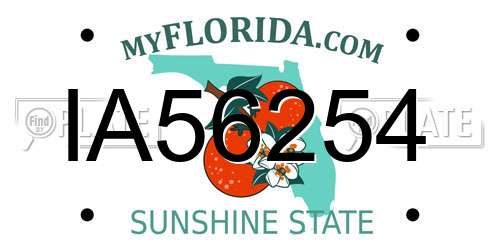 IA56254 Florida License Plate
