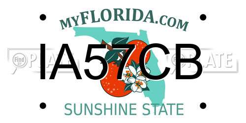 IA57CB Florida License Plate
