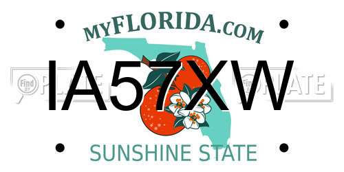 IA57XW Florida License Plate