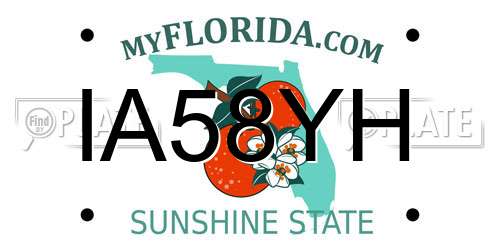 IA58YH Florida License Plate
