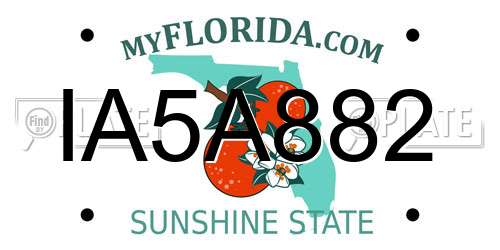 IA5A882 Florida License Plate