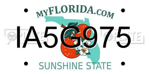 IA5G975 Florida License Plate