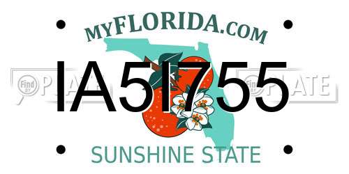 IA5I755 Florida License Plate