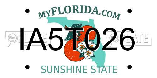 IA5T026 Florida License Plate