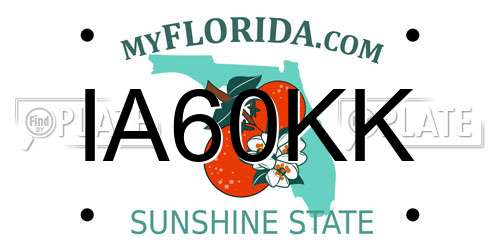 IA60KK Florida License Plate