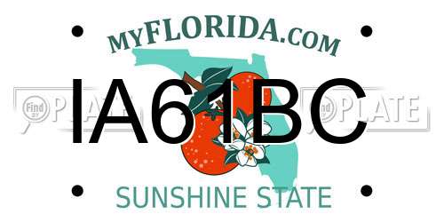 IA61BC Florida License Plate