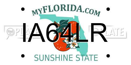 IA64LR Florida License Plate