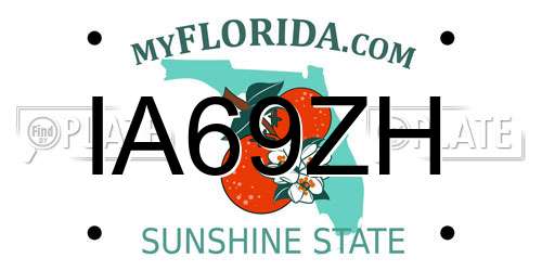 IA69ZH Florida License Plate