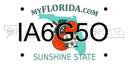 IA6G5O Florida License Plate