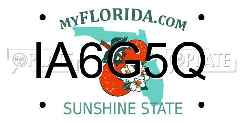IA6G5Q Florida License Plate
