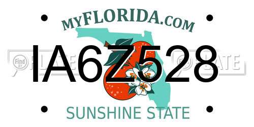 IA6Z528 Florida License Plate