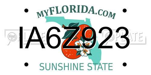 IA6Z923 Florida License Plate