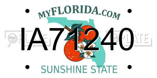 IA71240 Florida License Plate