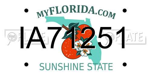 IA71251 Florida License Plate