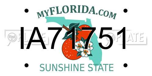 IA71751 Florida License Plate