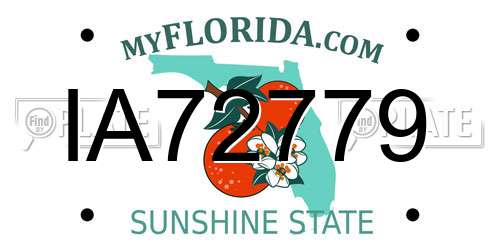 IA72779 Florida License Plate