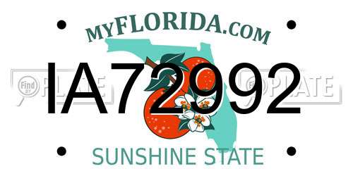 IA72992 Florida License Plate