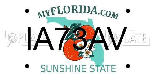 IA73AV Florida License Plate