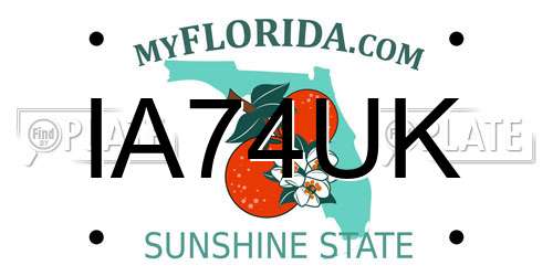 IA74UK Florida License Plate