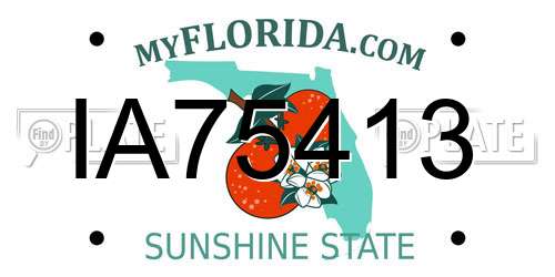 IA75413 Florida License Plate