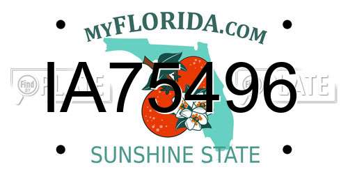 IA75496 Florida License Plate