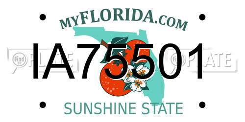 IA75501 Florida License Plate