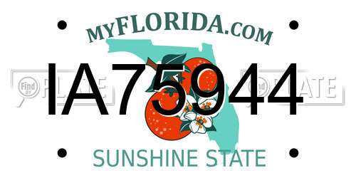 IA75944 Florida License Plate
