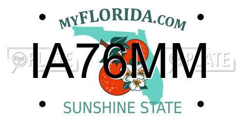 IA76MM Florida License Plate