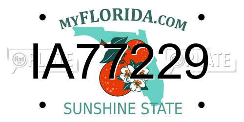 IA77229 Florida License Plate