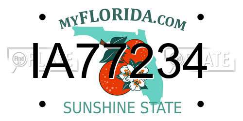 IA77234 Florida License Plate